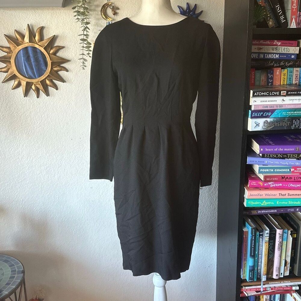 Liz Claiborne Size 8 Black sheath dress Vintage 80s/90s